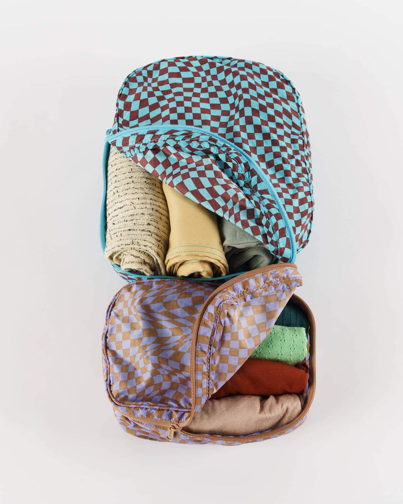 Baggu Packing Cube Set in Trippy Checkers