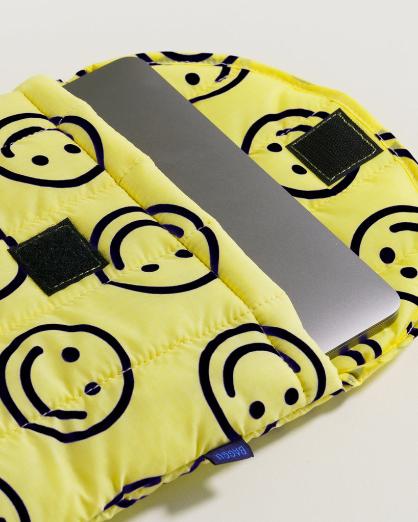 Baggu Puffy Laptop Sleeve 13" in Yellow Happy